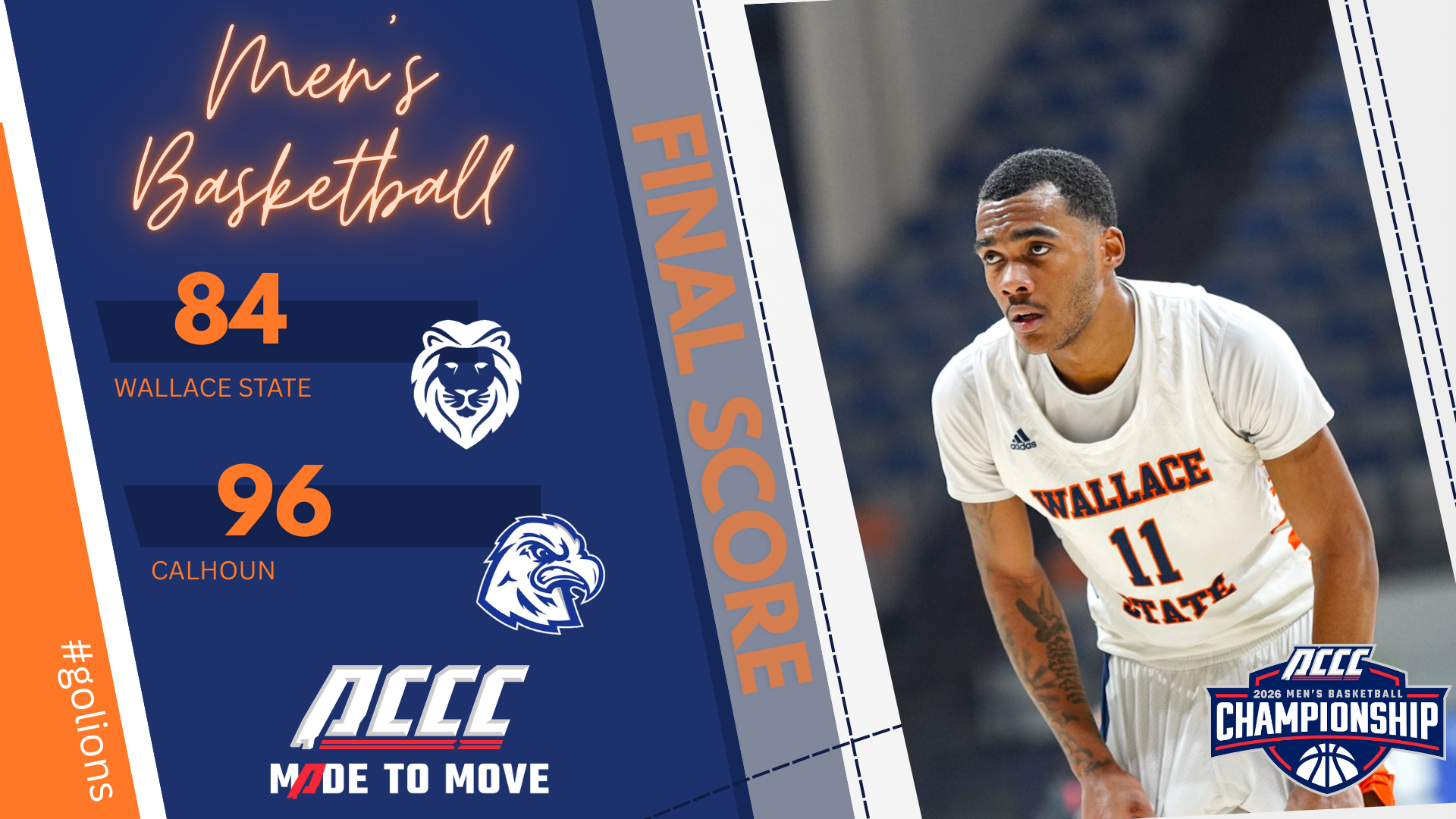 Season Ends in Quarterfinal Exit as Calhoun Hands Lions 96-84 Defeat in ACCC Tournament