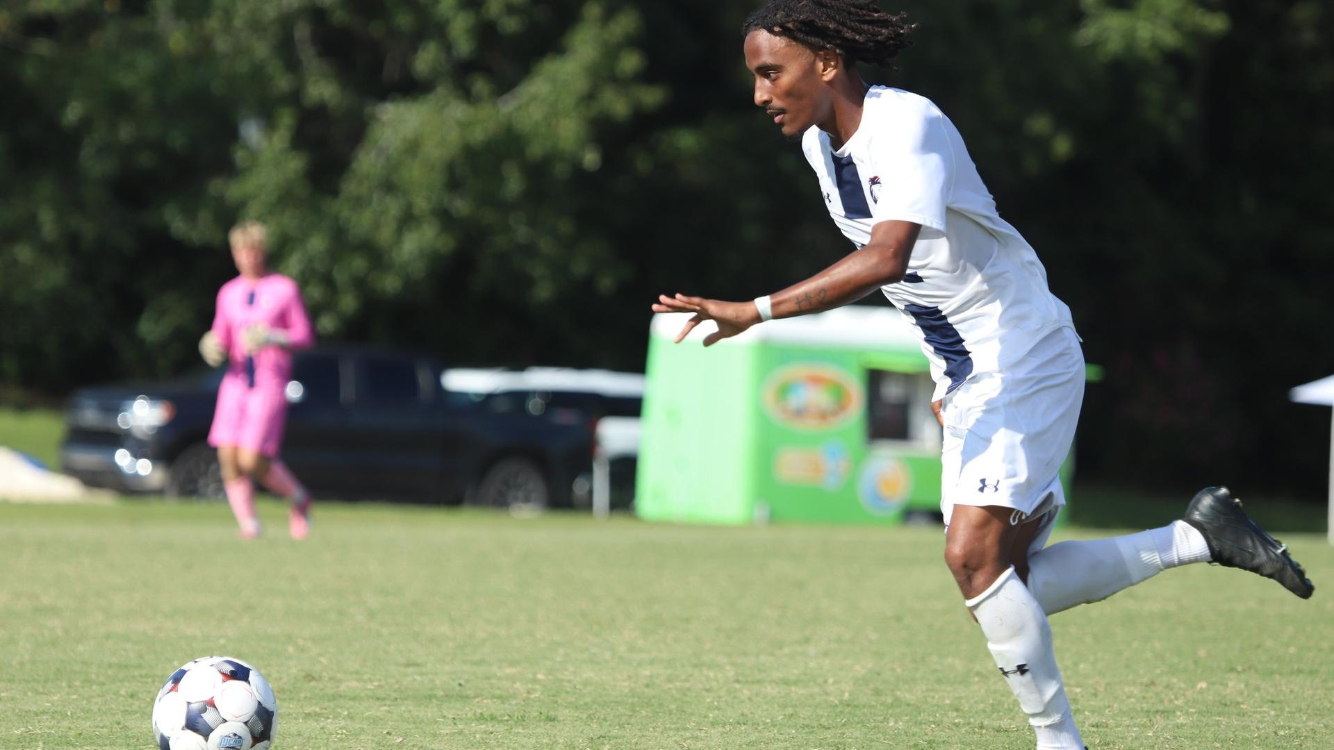 Wallace State's Kenneth Thompson possesses the ball during the Lions' 2-0 loss to Copiah-Lincoln.