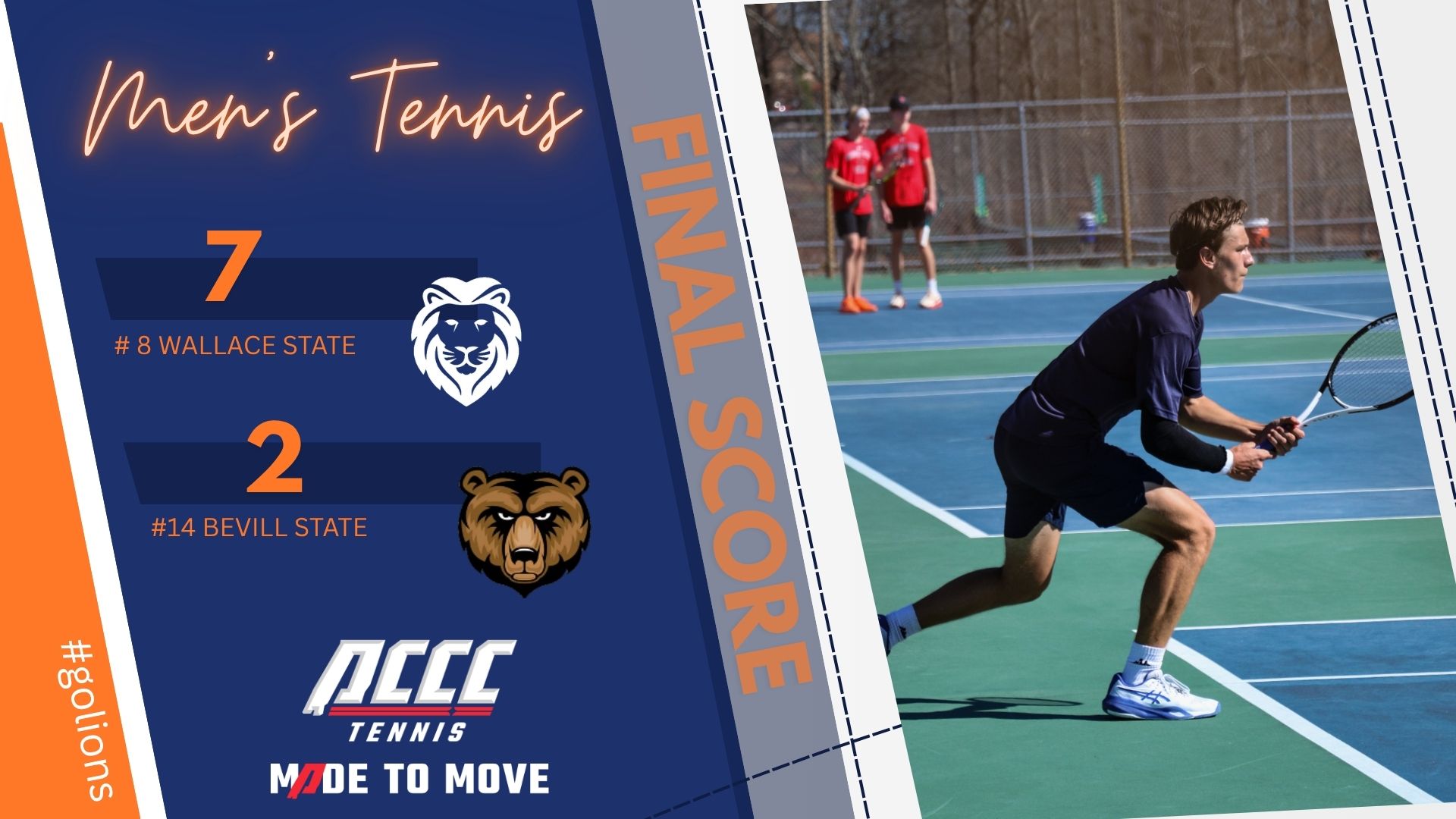 RANKED ROAD SWEEP: No. 8 Wallace State Men's Tennis Tops No. 14 Bevill State 7-2 in Conference Showdown
