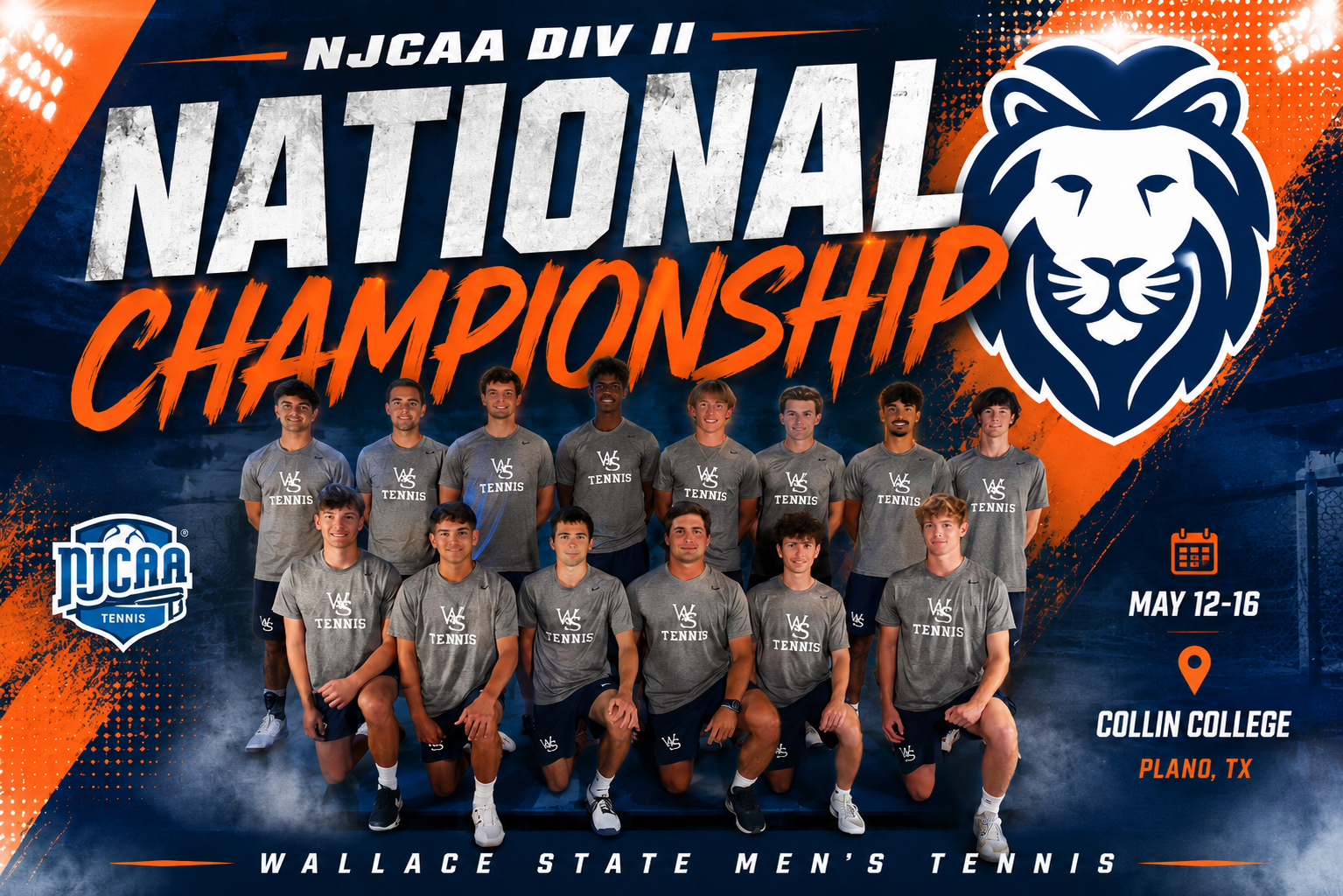 Wallace State men&rsquo;s tennis opens NJCAA Division II National Championship play Tuesday