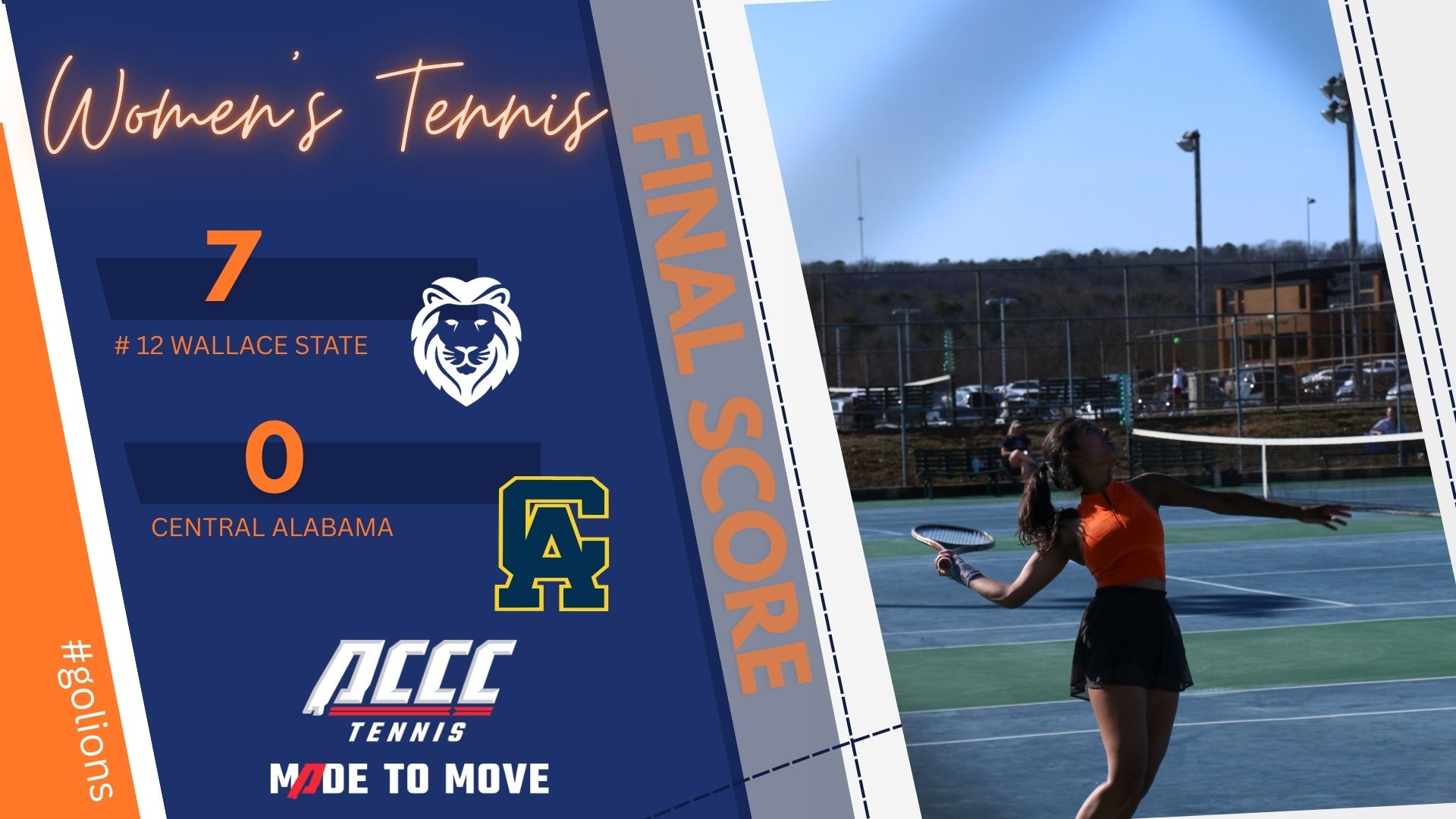 #12 Lady Lions Sweep Central Alabama 7-0