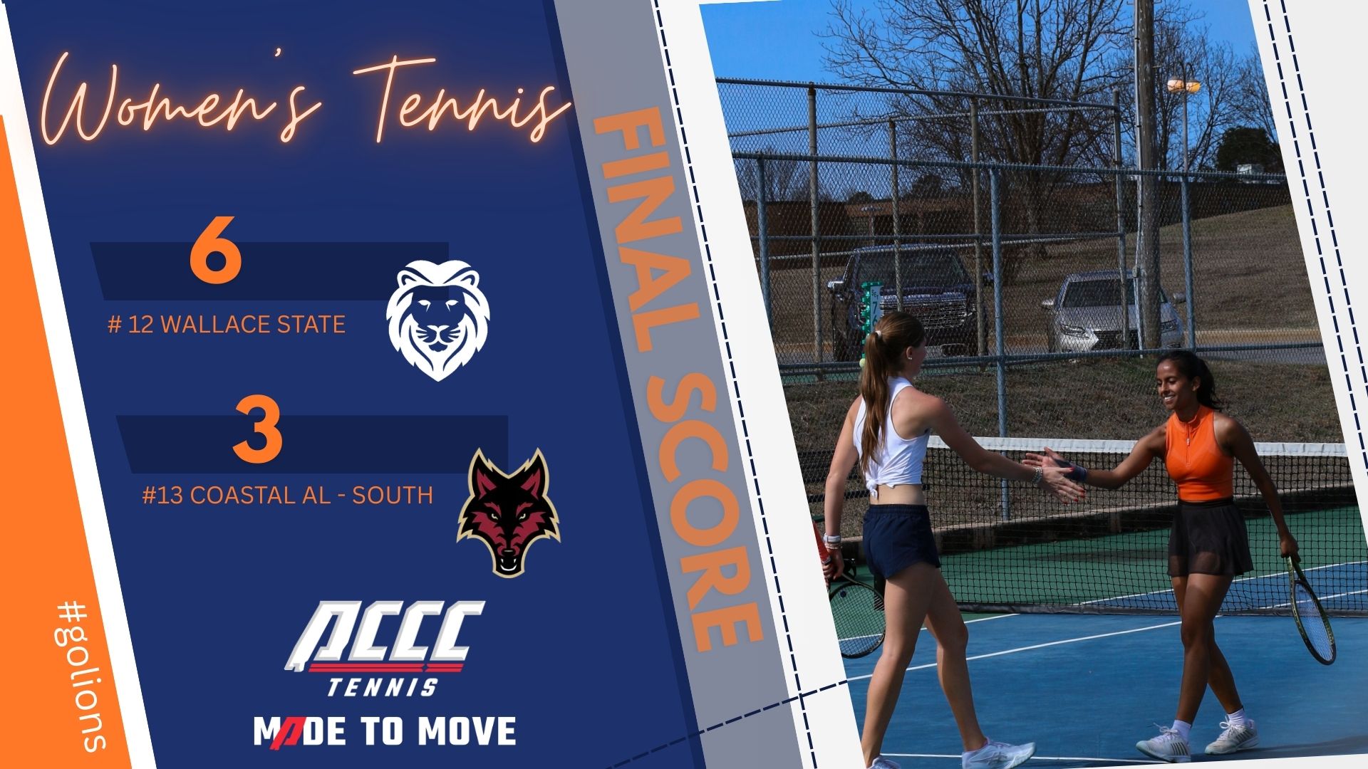 #12 Lady Lions Defeat #13 Coastal Alabama South 6-3