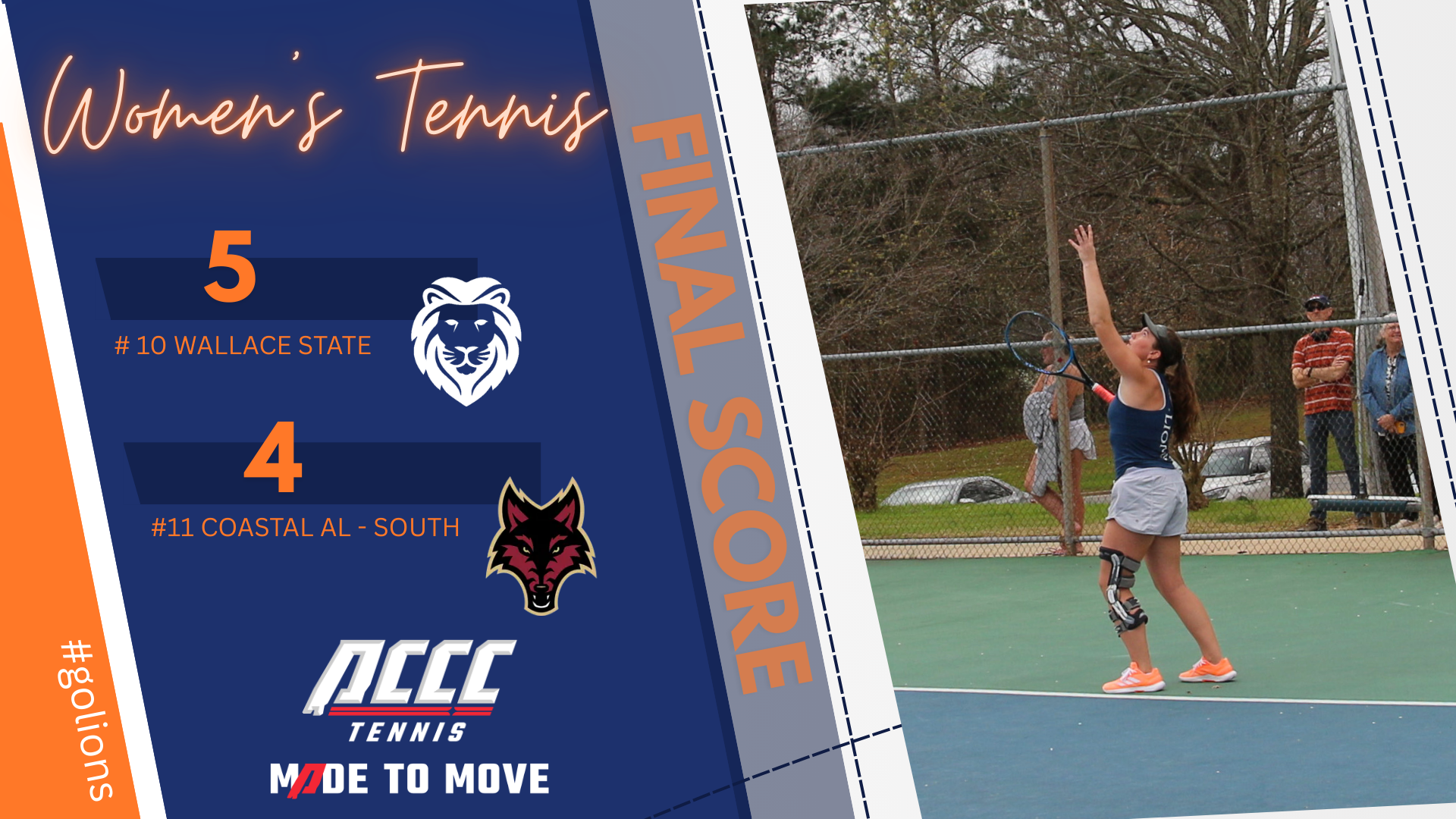 PERFECT ON THE ROAD: No. 10 Wallace State Lady Lions Outlast No. 11 Coastal Alabama South 5-4 in Conference Battle