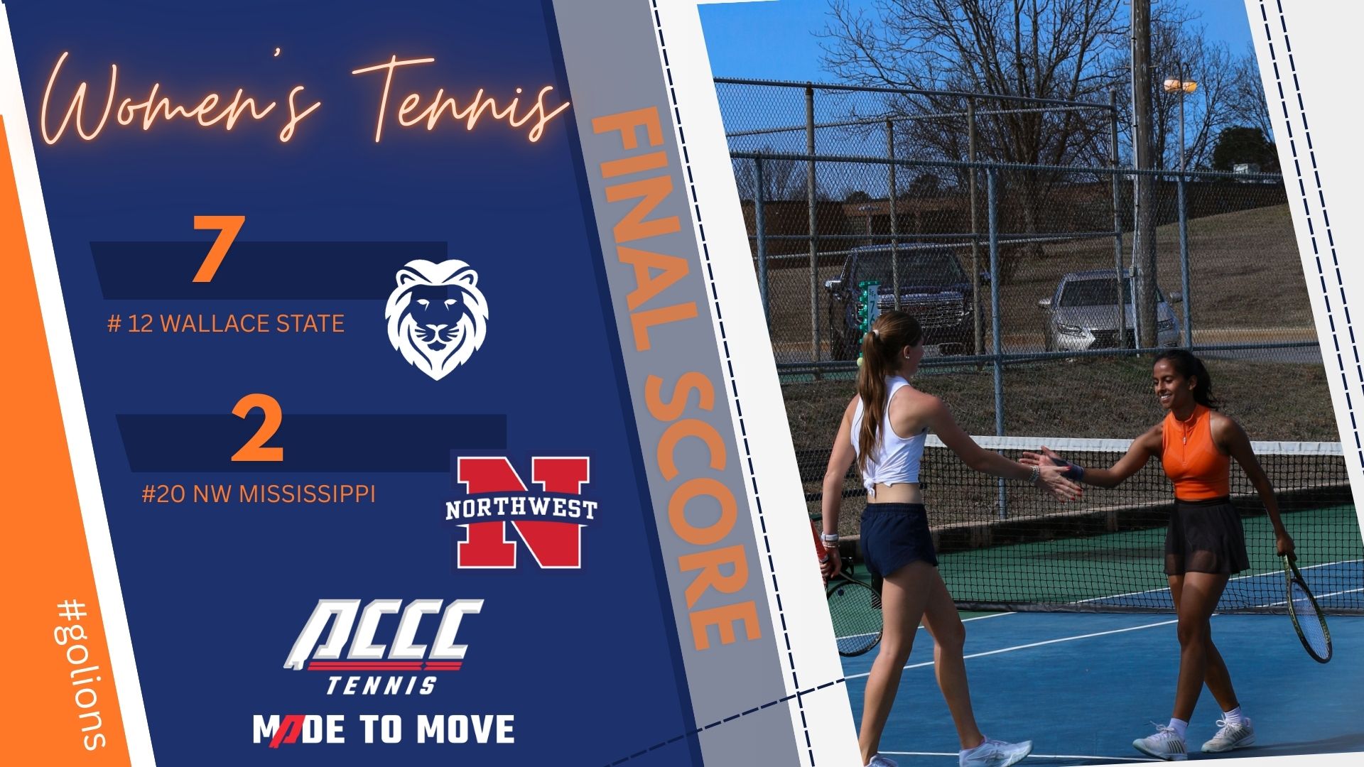 #12 Lady Lions Defeat #20 Northwest Mississippi 7-2 on the Road