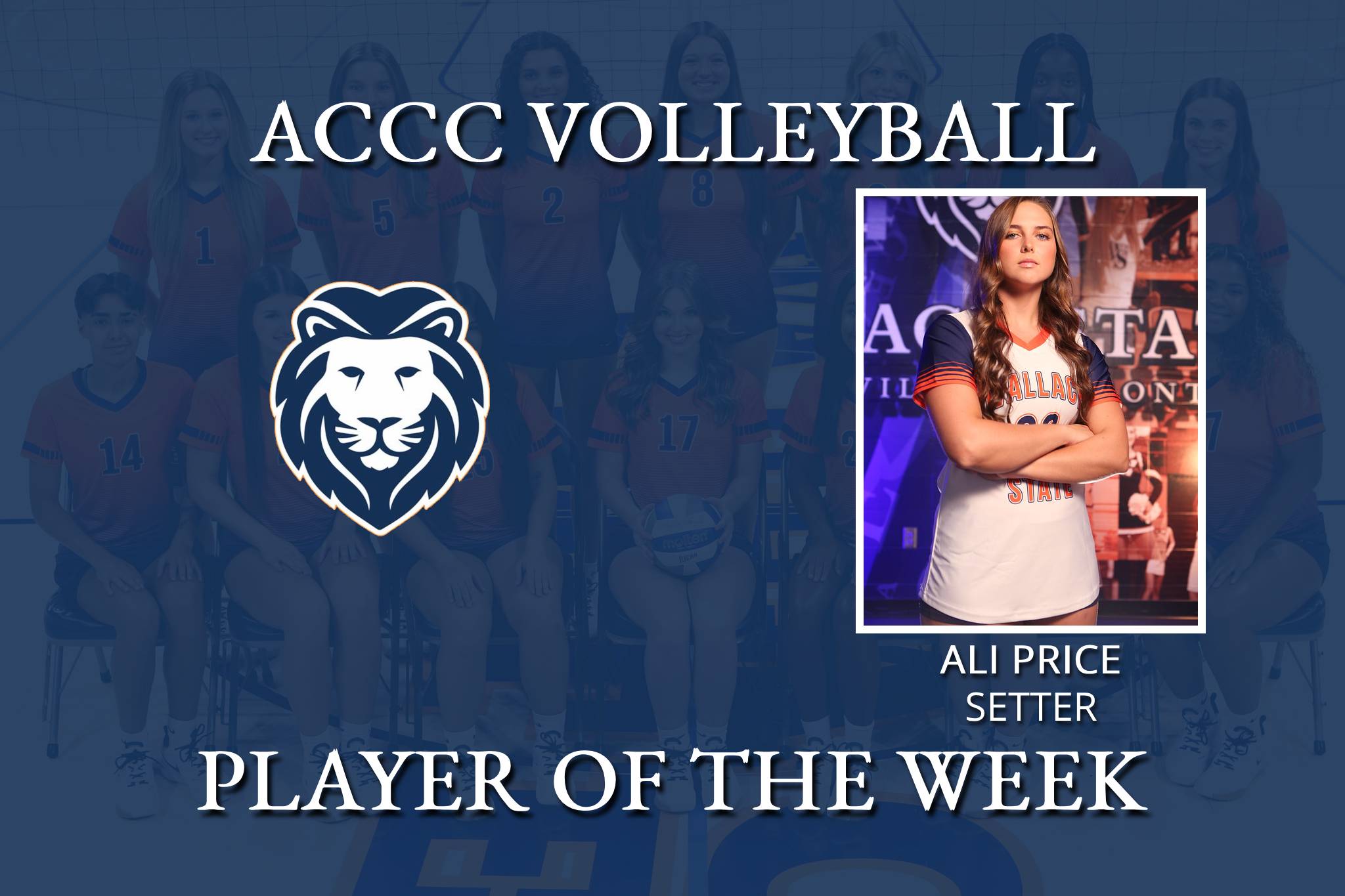 Price Named ACCC Volleyball Setter of the Week