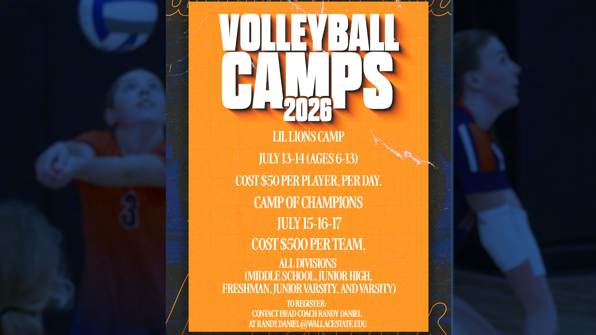 Register now for Summer 2026 Volleyball Camps!