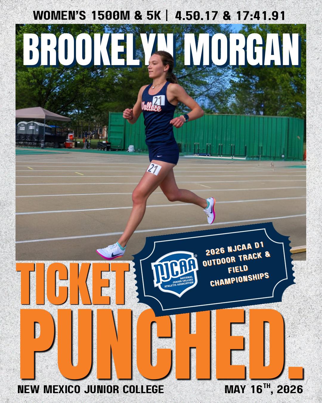 Wallace State&rsquo;s Brookelyn Morgan Qualifies for NJCAA Division I Outdoor Track and Field Championships